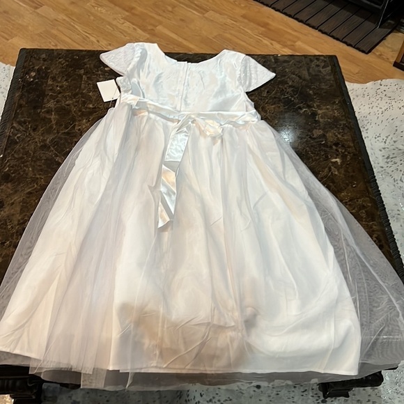 Emerald gumdrops white lace and tulle juniors dress for wedding. A235 - Picture 3 of 3